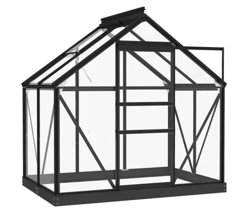 Stikla Siltumnīca, Antracītpelēka, 155X103X191 Cm, Alumīnijs Vidaxl