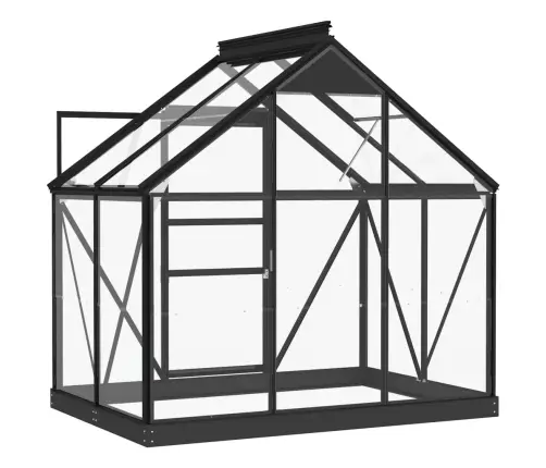 Stikla Siltumnīca, Antracītpelēka, 155X103X191 Cm, Alumīnijs Vidaxl