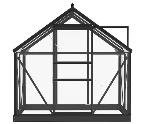 Stikla Siltumnīca, Antracītpelēka, 155X103X191 Cm, Alumīnijs Vidaxl