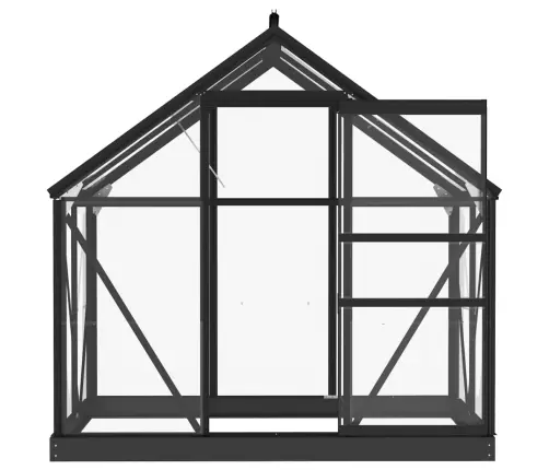 Stikla Siltumnīca, Antracītpelēka, 155X103X191 Cm, Alumīnijs Vidaxl