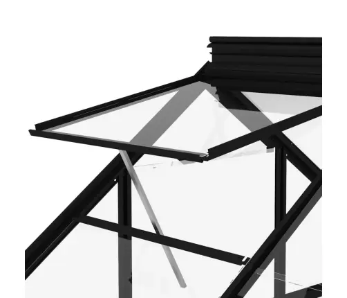 Stikla Siltumnīca, Antracītpelēka, 155X103X191 Cm, Alumīnijs Vidaxl