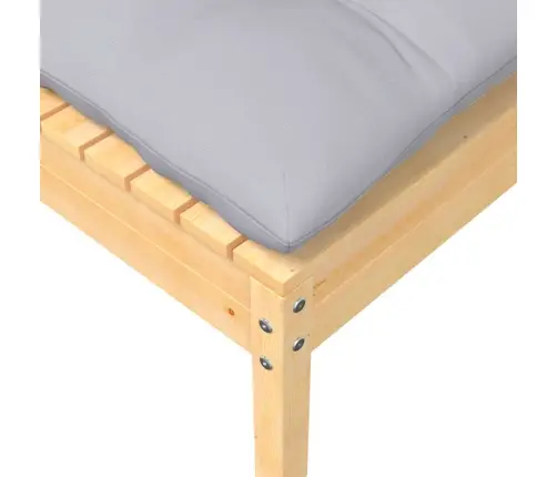 Sodo Pakoja Su Pilka Pagalvėle, Pušies Medienos Masyvas Sodo Pakoja Su Pilka Pagalvėle, Pušies Medienos Masyvas