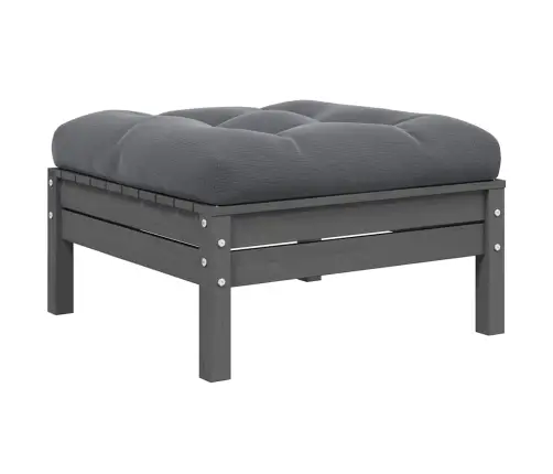 Dārza Soliņš Ar Antracītpelēku Matraci, Pelēks Priedes Koks Vidaxl