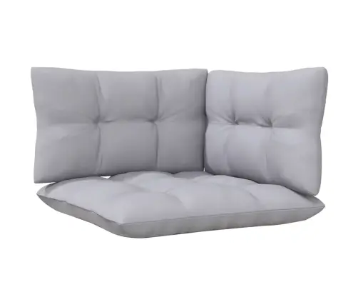 2-Vietīgs Dārza Dīvāns Ar Pelēkiem Spilveniem, Priedes Koks Vidaxl