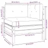 2-Vietīgs Dārza Dīvāns Ar Pelēkiem Spilveniem, Priedes Koks Vidaxl