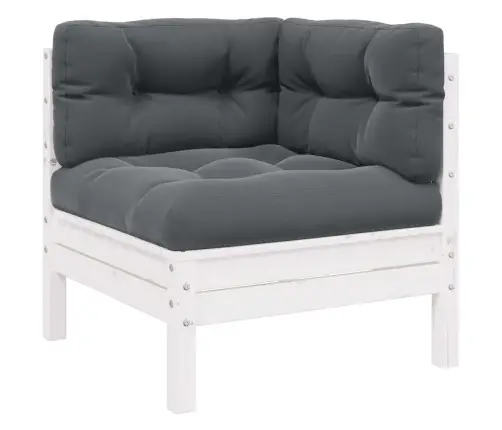 Dvivietė Sodo Sofa Su Pagalvėlėmis, Balta, Pušies Masyvas