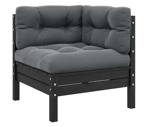 Dvivietė Sodo Sofa Su Pagalvėlėmis, Pilka, Pušies Masyvas