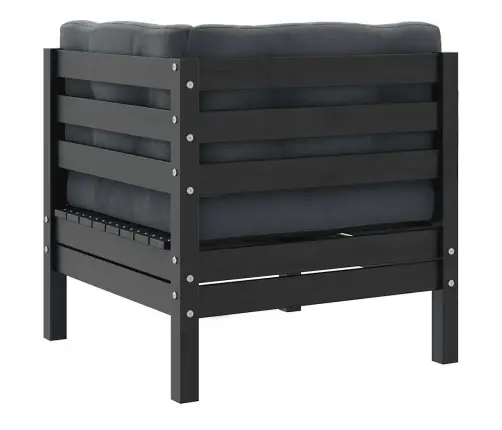 Dvivietė Sodo Sofa Su Pagalvėlėmis, Pilka, Pušies Masyvas