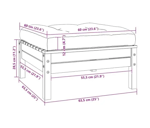 2-Vietīgs Dārza Dīvāns Ar Pelēkiem Spilveniem, Priedes Koks Vidaxl