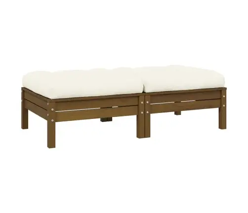 Dvivietė Sodo Sofa Su Kreminėmis Pagalvėlėmis, Pušies Masyvas