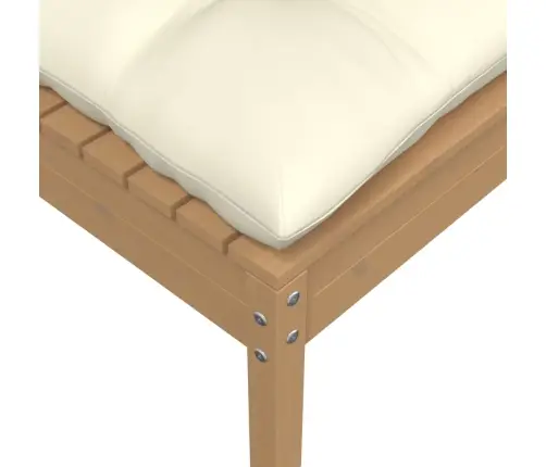 Dvivietė Sodo Sofa Su Kreminėmis Pagalvėlėmis, Pušies Masyvas