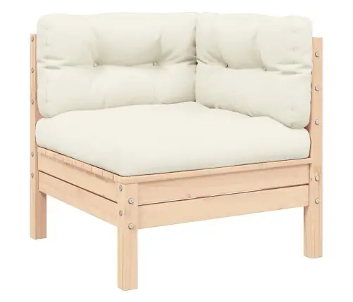 Sodo Komplektas Su Kreminėmis Pagalvėlėmis, 3 Dalių, Pušis Sodo Komplektas Su Kreminėmis Pagalvėlėmis, 3 Dalių, Pušis