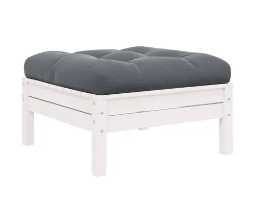 3-Osaline Aiamööblikomplekt Patjadega, Valge, Toekas Männipuit