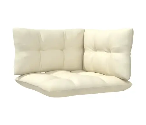 3-Daļīgs Dārza Mēbeļu Komplekts Ar Krēmkrāsas Matračiem, Priede Vidaxl