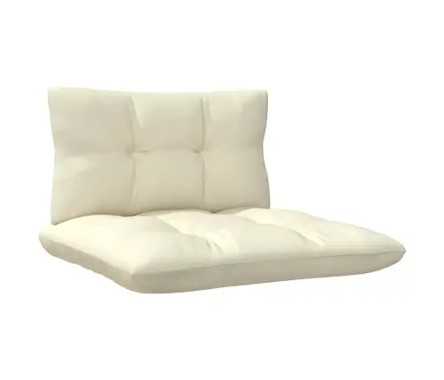 3-Daļīgs Dārza Mēbeļu Komplekts Ar Krēmkrāsas Matračiem, Priede Vidaxl