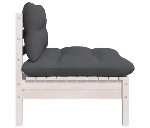 3-Daļīgs Dārza Mēbeļu Komplekts Ar Matračiem, Priedes Koks Vidaxl