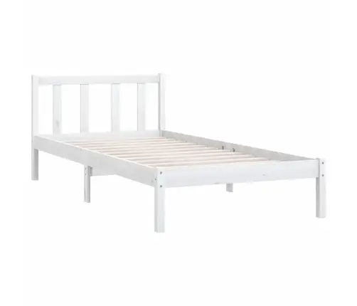 Voodiraam, Valge, Täismännipuit, 75 X 190 Cm