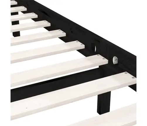 Gultas Rāmis, Melns, Priedes Masīvkoks, 135X190 Cm, Divvietīgs Vidaxl