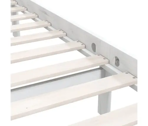 Gultas Rāmis, Balts Priedes Masīvkoks, 140X190 Cm Vidaxl