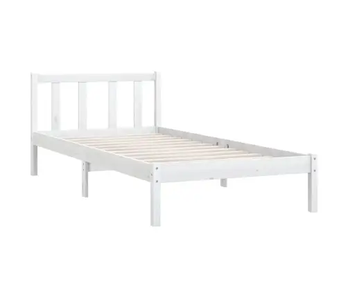 Voodiraam, Valge, Männipuit, 90 X 200 Cm