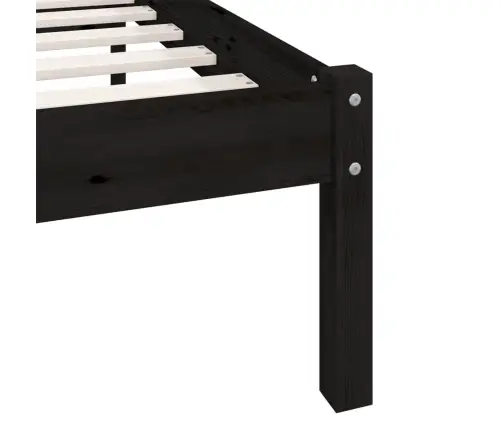 Voodiraam, Must, Männipuit, 100 X 200 Cm