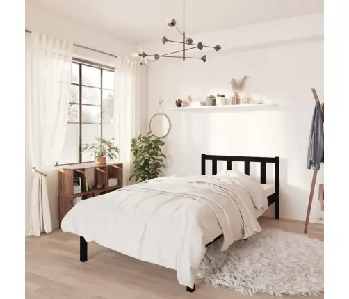 Voodiraam, Must, Männipuit, 100 X 200 Cm