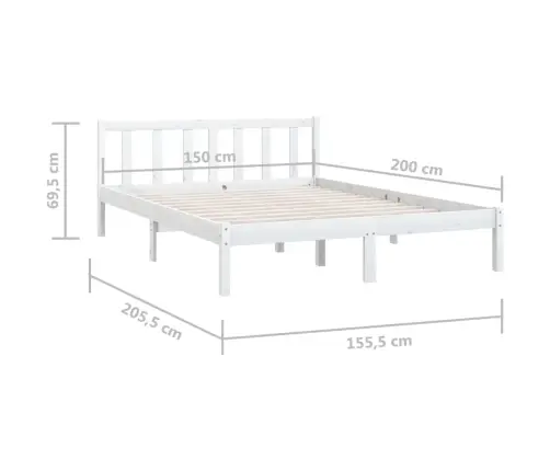 Lovos Rėmas, Baltas, 150X200cm Pušies Masyvas, Didelis