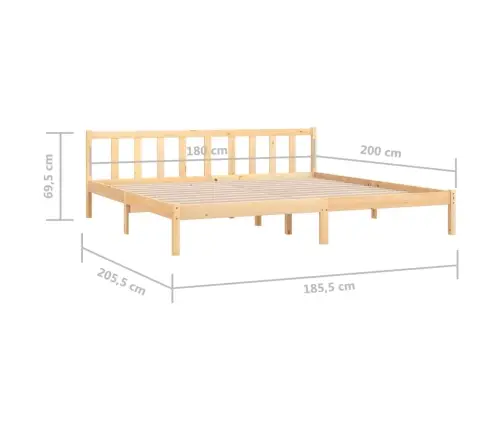 Voodiraam, Täismännipuit, 180X200 Cm