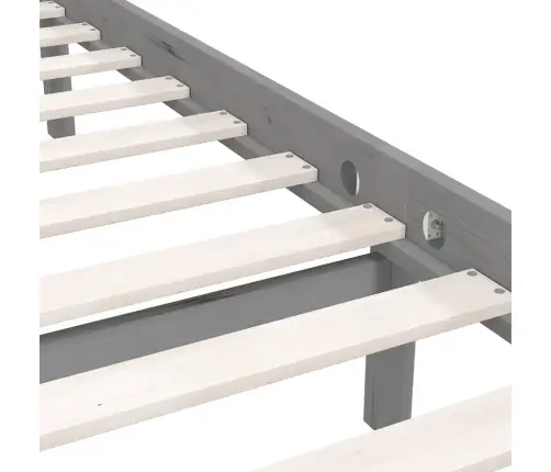 Gultas Rāmis, Pelēks, Priedes Masīvkoks, 200X200 Cm Vidaxl