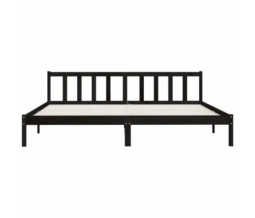 Gultas Rāmis, Melns, Priedes Masīvkoks, 200X200 Cm Vidaxl