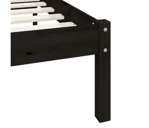 Gultas Rāmis, Melns, Priedes Masīvkoks, 200X200 Cm Vidaxl