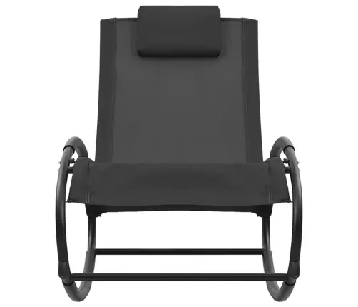 Sauļošanās Zvilnis Ar Spilvenu, Tērauds Un Melns Tekstilēns Vidaxl Sauļošanās Zvilnis Ar Spilvenu, Tērauds Un Melns Tekstilēns Vidaxl