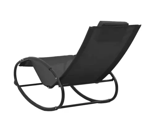 Sauļošanās Zvilnis Ar Spilvenu, Tērauds Un Melns Tekstilēns Vidaxl Sauļošanās Zvilnis Ar Spilvenu, Tērauds Un Melns Tekstilēns Vidaxl