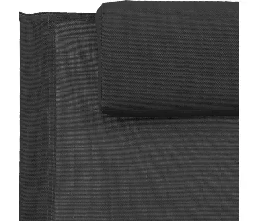 Sauļošanās Zvilnis Ar Spilvenu, Tērauds Un Melns Tekstilēns Vidaxl Sauļošanās Zvilnis Ar Spilvenu, Tērauds Un Melns Tekstilēns Vidaxl