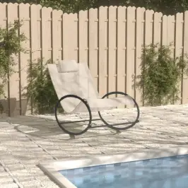 Saulės Gultas Su Pagalve, Kreminės Spalvos, Plienas/Tekstilenas
