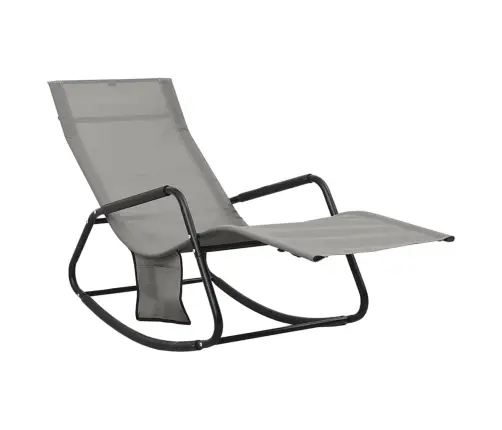 Sauļošanās Zvilnis, Tērauds Un Pelēks Tekstilēns Vidaxl