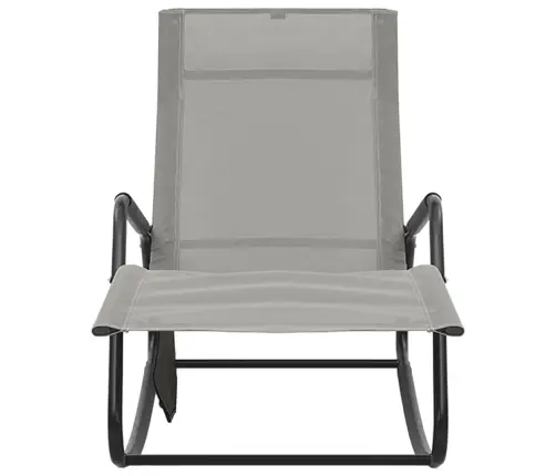 Sauļošanās Zvilnis, Tērauds Un Pelēks Tekstilēns Vidaxl