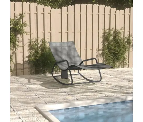 Sauļošanās Zvilnis, Tērauds Un Pelēks Tekstilēns Vidaxl