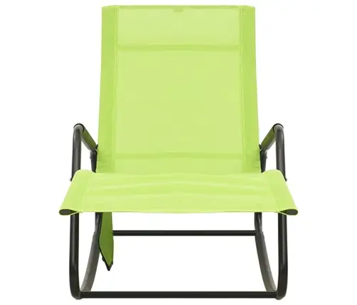 Sauļošanās Zvilnis, Tērauds Un Zaļš Tekstilēns Vidaxl