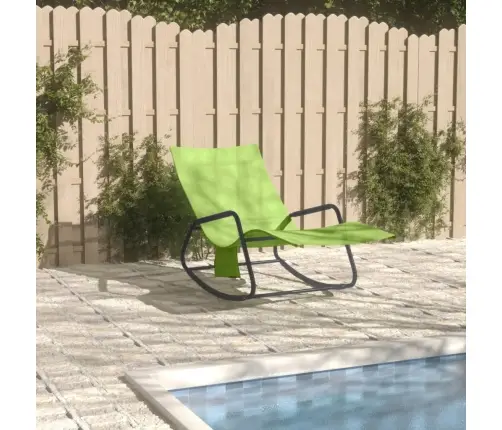 Sauļošanās Zvilnis, Tērauds Un Zaļš Tekstilēns Vidaxl