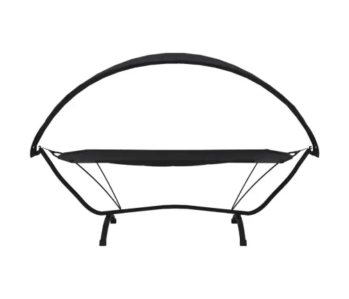 Āra Atpūtas Gulta Ar Jumtu, Tērauds Un Melns Oksfordas Audums Vidaxl