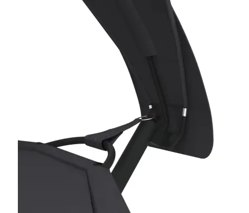 Āra Atpūtas Gulta Ar Jumtu, Tērauds Un Melns Oksfordas Audums Vidaxl