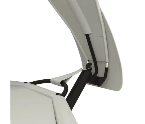 Āra Atpūtas Gulta Ar Jumtu, Tērauds, Krēmkrāsas Oksforda Audums Vidaxl