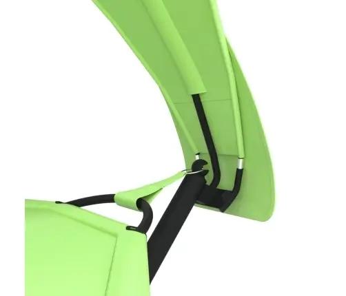 Āra Atpūtas Gulta Ar Jumtu, Tērauds Un Zaļš Oksfordas Audums Vidaxl