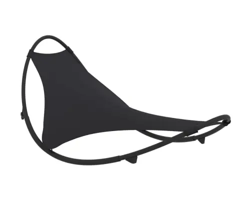 Kiikuv Lamamistool Ratastega, Teras Ja Textilene, Must