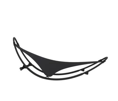 Kiikuv Lamamistool Ratastega, Teras Ja Textilene, Must