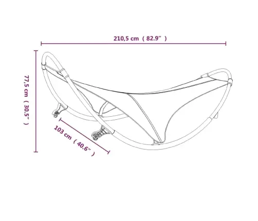 Kiikuv Lamamistool Ratastega, Teras Ja Textilene, Must