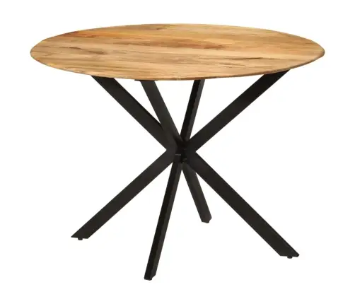 Virtuves Galds, Ø110X78 Cm, Mango Masīvkoks Un Tērauds Vidaxl