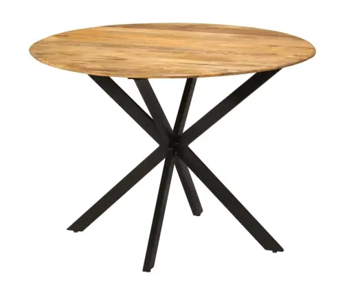 Virtuves Galds, Ø110X78 Cm, Mango Masīvkoks Un Tērauds Vidaxl