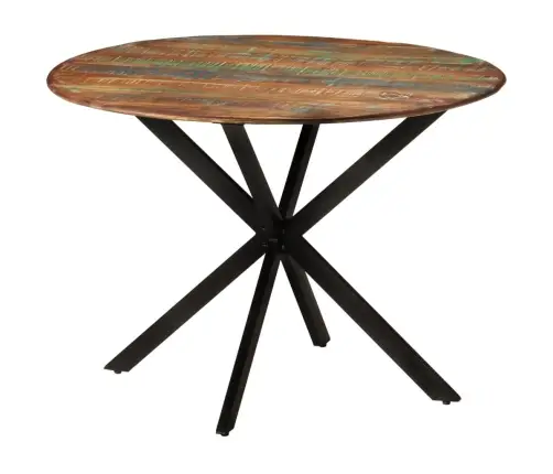 Virtuves Galds, Ø110X78 Cm, Pārstrādāts Masīvkoks Un Tērauds Vidaxl